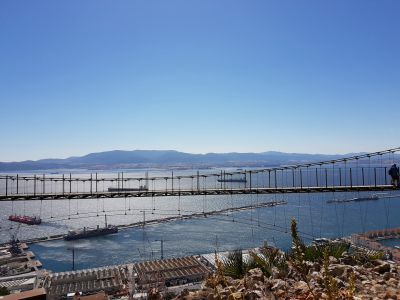 WINDSOR SUSPENSION BRIDGE, overlooking the town and Bay of Gibraltar,