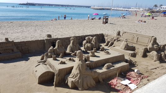 lokalni prebivalci plaže, locales , Fuengirola